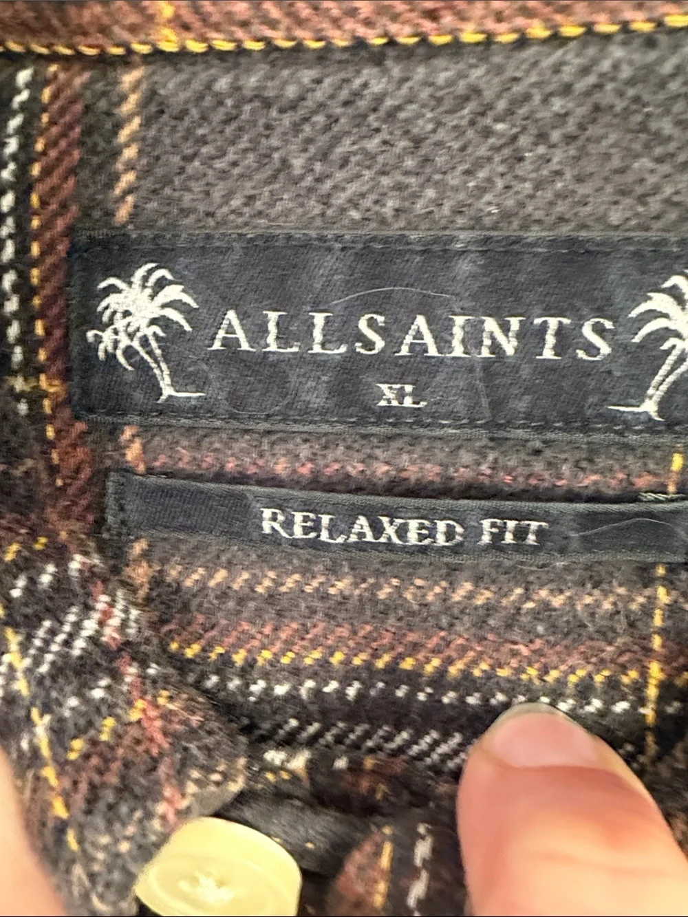 All Saints Isonde Checked Relaxed Fit Shirt size X-Large